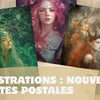 Les cartes postales illustrées : une autre facette de mon univers - Illustrations & Bijoux fantaisie ClairObscur Art