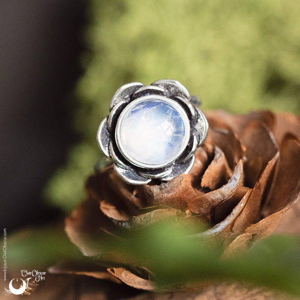 Bague "Éclosia" pierre au choix - Illustrations & Bijoux fantaisie ClairObscur Art