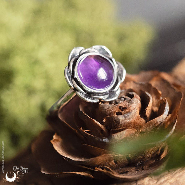 Bague "Éclosia" pierre au choix - Illustrations & Bijoux fantaisie ClairObscur Art