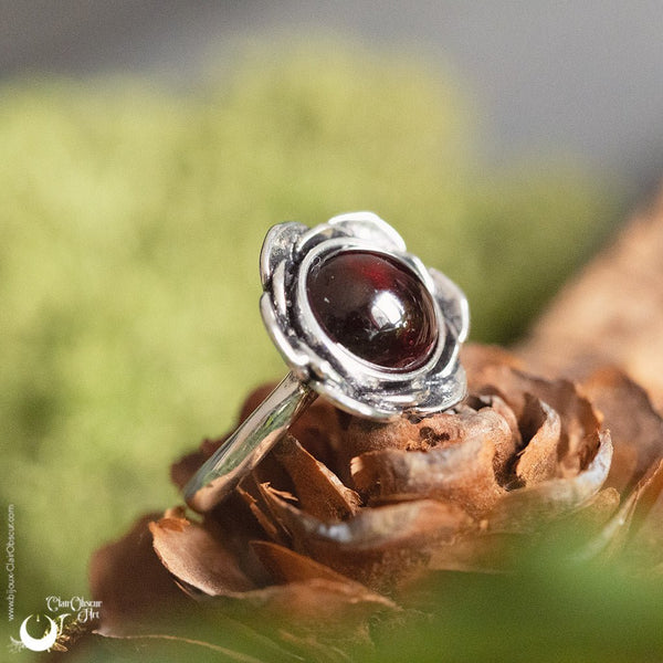 Bague "Éclosia" pierre au choix - Illustrations & Bijoux fantaisie ClairObscur Art