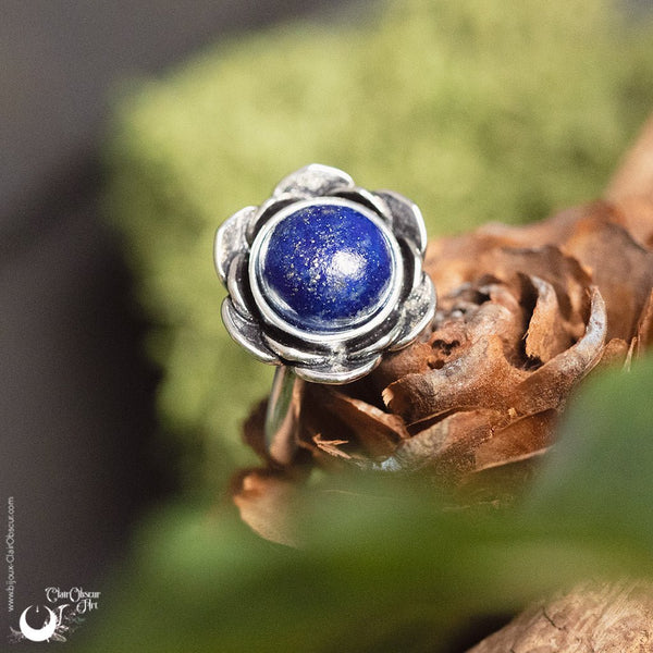 Bague "Éclosia" pierre au choix - Illustrations & Bijoux fantaisie ClairObscur Art
