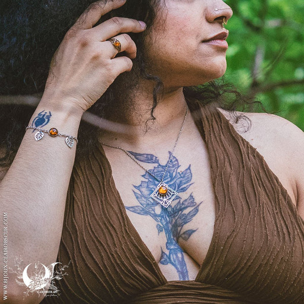 Bague elfique "Aeloria" pierre au choix - Illustrations & Bijoux fantaisie ClairObscur Art