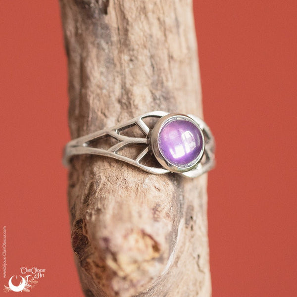 Bague elfique "Aeloria" pierre au choix - Illustrations & Bijoux fantaisie ClairObscur Art