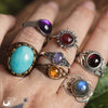 Bague "Solarys" Grenat facetté - Illustrations & Bijoux fantaisie ClairObscur Art