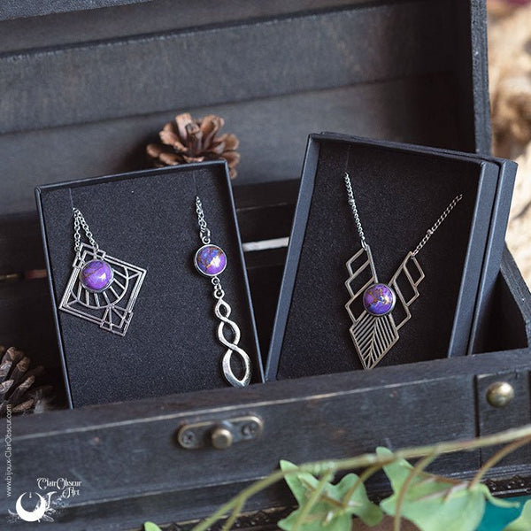 Bijoux en Turquoise purple copper, au choix - Illustrations & Bijoux fantaisie ClairObscur Art