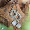 Boucles d'Oreilles "Calliope" Pierre de Lune arc - en - ciel - Illustrations & Bijoux fantaisie ClairObscur Art