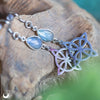 Boucles d'Oreilles "Lyra" Labradorite facettée - Pièce unique ! - Illustrations & Bijoux fantaisie ClairObscur Art