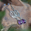 Boucles d'Oreilles "Nyssa" Améthystes facettées - Pièce unique ! - Illustrations & Bijoux fantaisie ClairObscur Art
