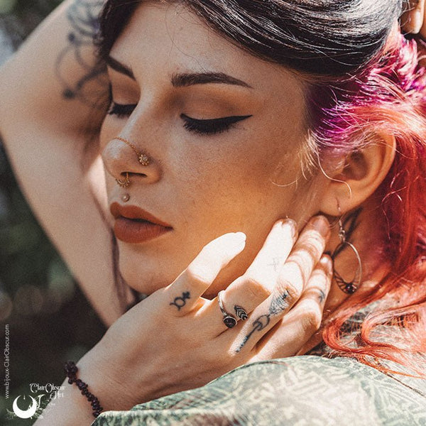 Boucles d'Oreilles "Perséïdes" Grenat - Illustrations & Bijoux fantaisie ClairObscur Art