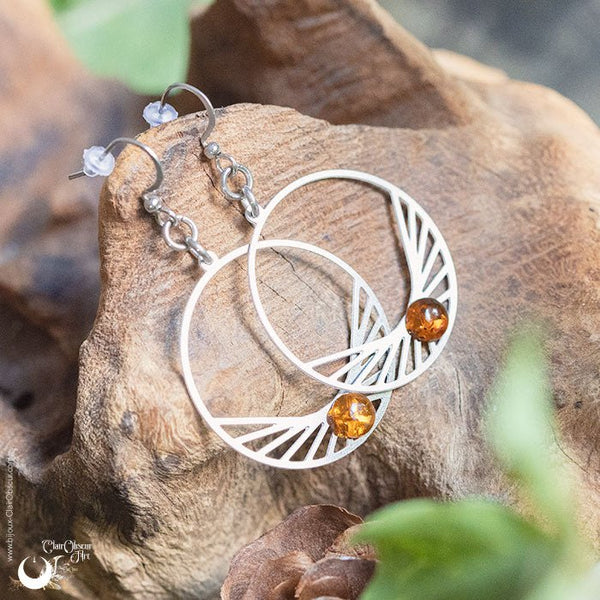 Boucles d'Oreilles "Perséïdes" pierre au choix - Illustrations & Bijoux fantaisie ClairObscur Art