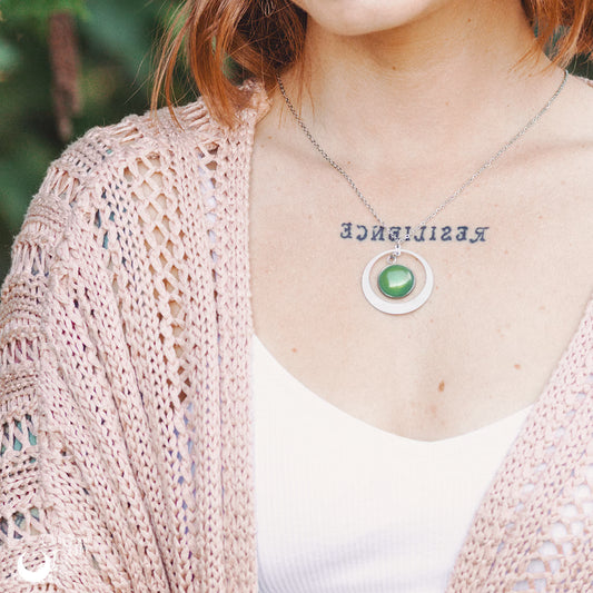 Collier Agate verte