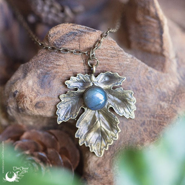 Collier "Aïna" Labradorite - Illustrations & Bijoux fantaisie ClairObscur Art
