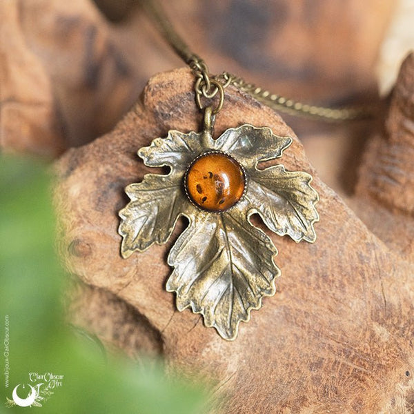 Collier "Aïna" pierre au choix - Illustrations & Bijoux fantaisie ClairObscur Art