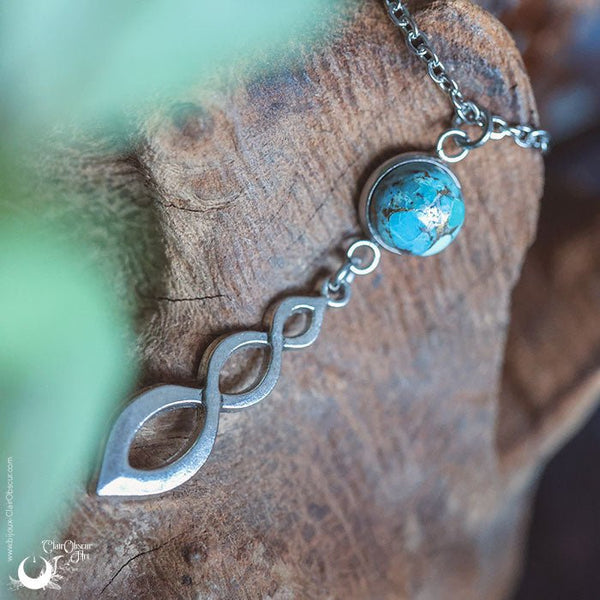 Collier "Ananta" pierre au choix - Illustrations & Bijoux fantaisie ClairObscur Art