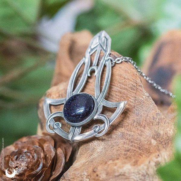 Collier "Astrea" Blue SandStone - Pièce unique ! - Illustrations & Bijoux fantaisie ClairObscur Art