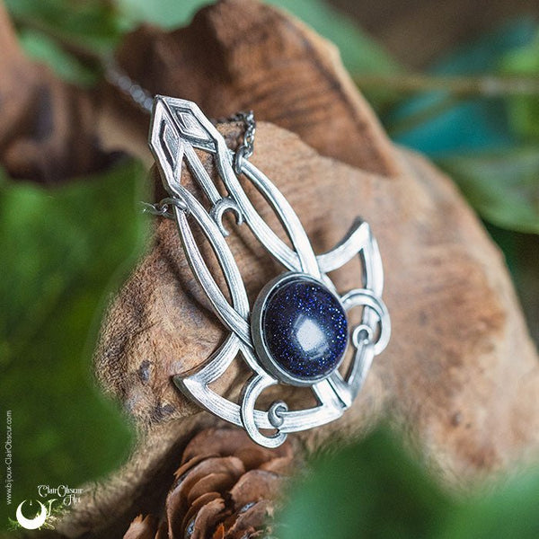 Collier "Astrea" Blue SandStone - Pièce unique ! - Illustrations & Bijoux fantaisie ClairObscur Art