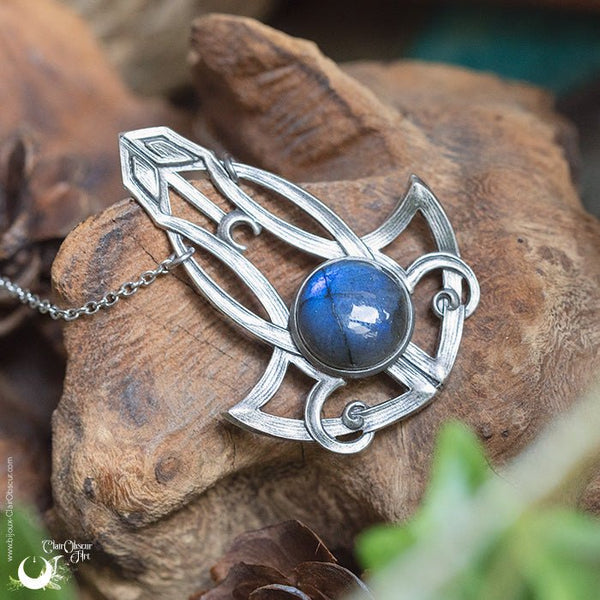 Collier "Astrea" Labradorite - Illustrations & Bijoux fantaisie ClairObscur Art