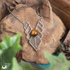 Collier "Athena" Oeil de Tigre, acier inoxydable - Illustrations & Bijoux fantaisie ClairObscur Art