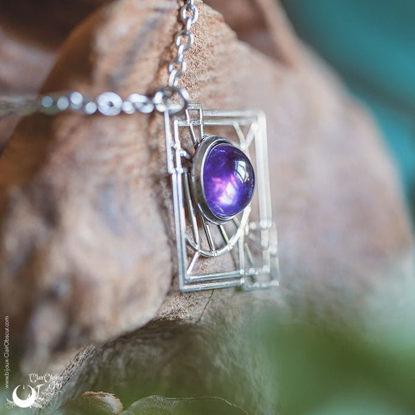 Collier "Dune" Améthyste - Illustrations & Bijoux fantaisie ClairObscur Art