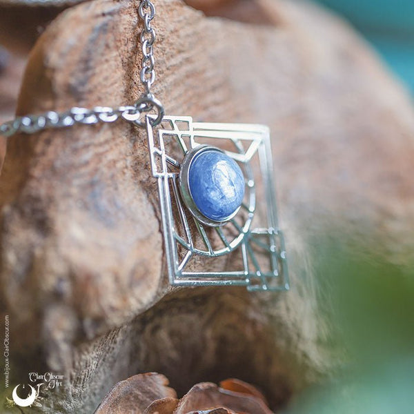 Collier "Dune" Cyanite - Illustrations & Bijoux fantaisie ClairObscur Art