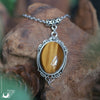 Collier "Leda" Oeil de Tigre - Illustrations & Bijoux fantaisie ClairObscur Art