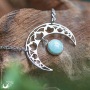 Collier "SIRONA" Amazonite, en acier inoxydable, taille de la chaine au choix - Illustrations & Bijoux fantaisie ClairObscur Art