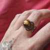 Bague elfique "Elwing" Oeil de Tigre - Ajustable