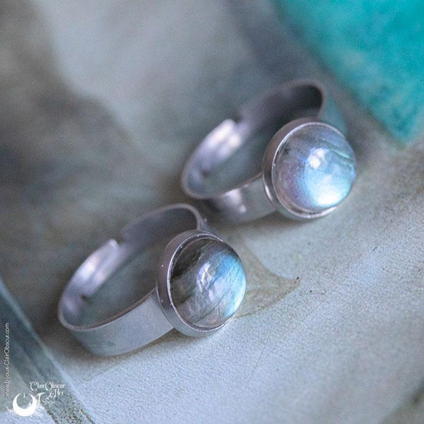 Bague "Aphéléia" pierre au choix - Illustrations & Bijoux fantaisie ClairObscur Art