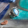 Bague "Myrrha" Labradorite en Argent 925, ajustable - Illustrations & Bijoux fantaisie ClairObscur Art