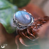 Bague "Myrrha" Labradorite en Argent 925, ajustable - Illustrations & Bijoux fantaisie ClairObscur Art