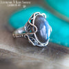 Bague "Myrrha" Labradorite en Argent 925, ajustable - Illustrations & Bijoux fantaisie ClairObscur Art