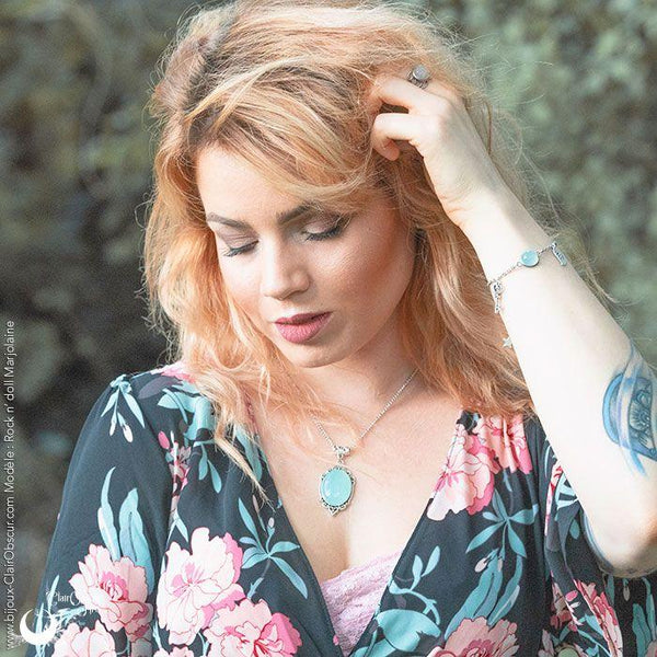 Bracelet Fantaisie, pierre au choix - Personnalisable et ajustable - Illustrations & Bijoux fantaisie ClairObscur Art