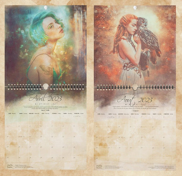 Calendrier Fantasy 2023 ClairObscur Art - Derniers exemplaires - Illustrations & Bijoux fantaisie ClairObscur Art