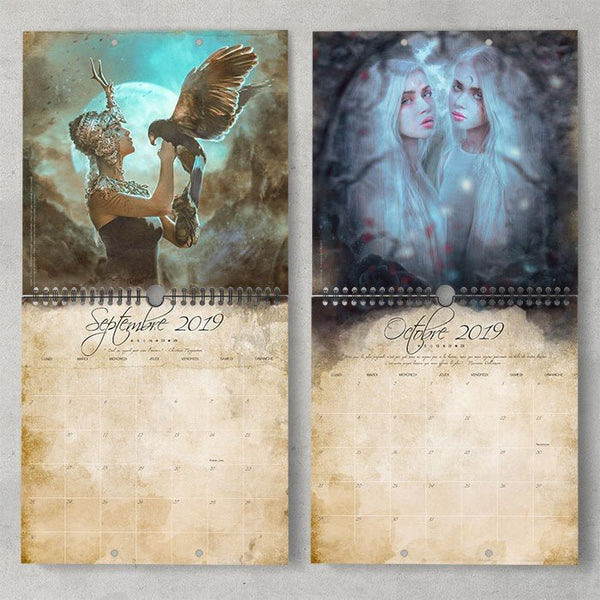 Calendrier Moon 2019 Illustrations ClairObscur - Illustrations & Bijoux fantaisie ClairObscur Art