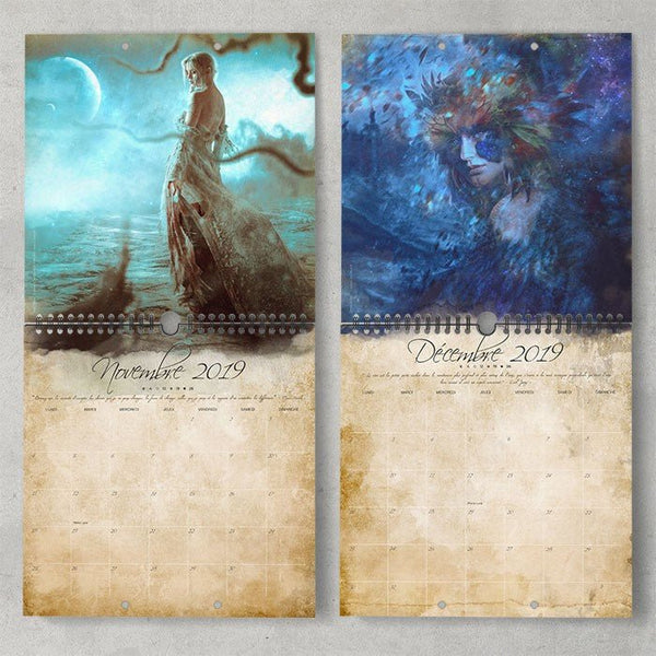 Calendrier Moon 2019 Illustrations ClairObscur - Illustrations & Bijoux fantaisie ClairObscur Art
