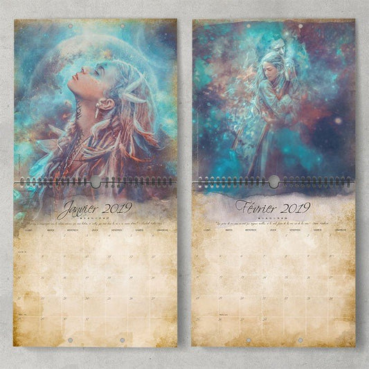 Calendrier Moon 2019 Illustrations ClairObscur - Illustrations & Bijoux fantaisie ClairObscur Art