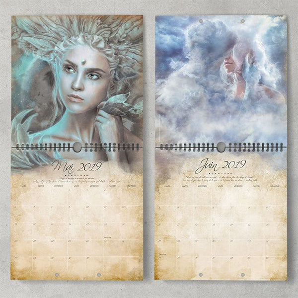 Calendrier Moon 2019 Illustrations ClairObscur - Illustrations & Bijoux fantaisie ClairObscur Art