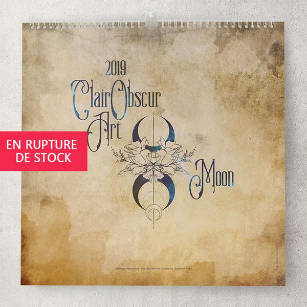 Calendrier Moon 2019 Illustrations ClairObscur - Illustrations & Bijoux fantaisie ClairObscur Art
