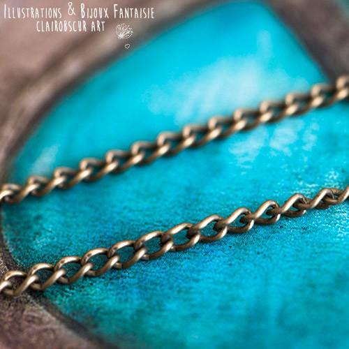 Chaîne à l'unité, couleur et taille au choix - Illustrations & Bijoux fantaisie ClairObscur Art