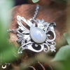 Collier Elfique "Elwing" Pierre de Lune arc-en-ciel, taille de la chaîne au choix - Illustrations & Bijoux fantaisie ClairObscur Art