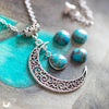 Collier "Luna" Turquoise - Illustrations & Bijoux fantaisie ClairObscur Art