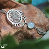 Collier "Sri Yantra Lotus" Calcédoine aqua personnalisable - Illustrations & Bijoux fantaisie ClairObscur Art