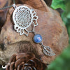 Collier "Sri Yantra Lotus" Cyanite personnalisable - Illustrations & Bijoux fantaisie ClairObscur Art