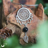 Collier "Sri Yantra Lotus" Onyx personnalisable - Illustrations & Bijoux fantaisie ClairObscur Art