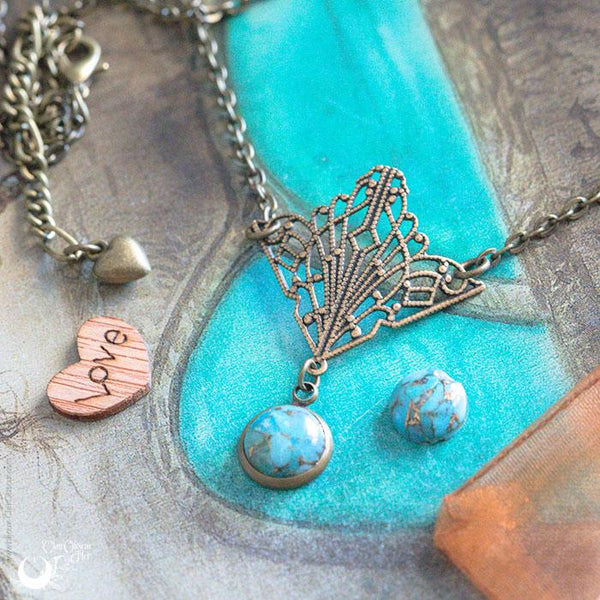 Collier/Diadème 2 en 1 "Butterfly" ajustable, pierre au choix. - Précommande - Illustrations & Bijoux fantaisie ClairObscur Art