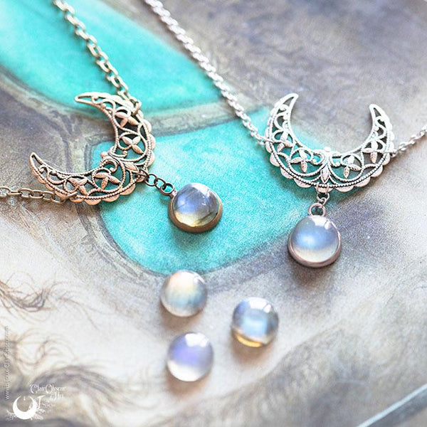 Collier/Diadème 2 en 1 MOON Labradorite - Illustrations & Bijoux fantaisie ClairObscur Art
