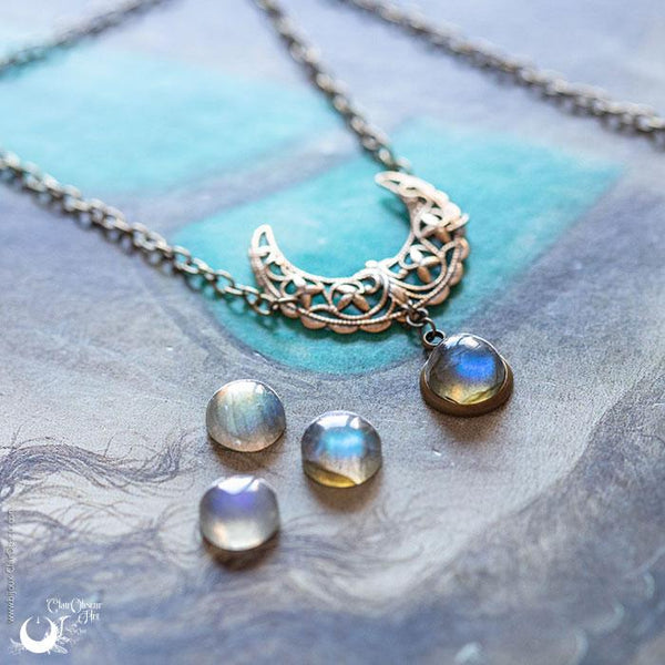 Collier/Diadème 2 en 1 MOON Labradorite - Illustrations & Bijoux fantaisie ClairObscur Art
