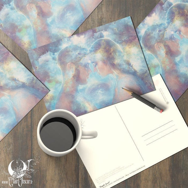 Lien d’Âmes - Carte postale - Illustrations & Bijoux fantaisie ClairObscur Art