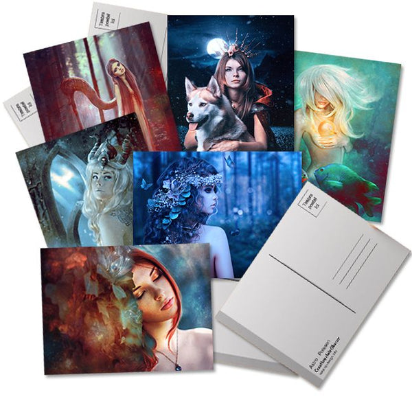 Produits cadeaux : 1 carte postale ClairObscur + 1 sticker mural papillon - Illustrations & Bijoux fantaisie ClairObscur Art