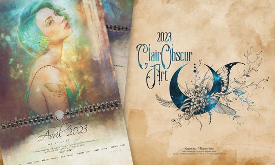 Calendrier Fantasy - Edition 2023 - Illustrations & Bijoux fantaisie ClairObscur Art Image